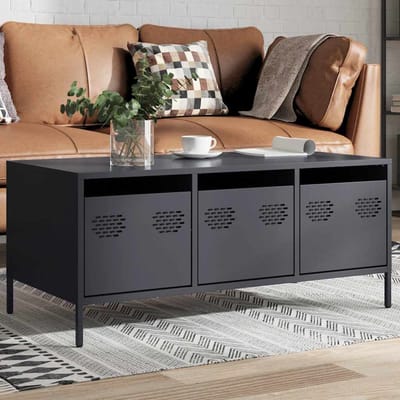 vidaXL - Salontafel - 101,5x50x43,5 - cm - koudgewalst - staal - antracietkleurig