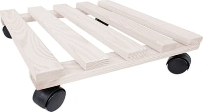 Plantenroller Plantentrolley Vierkant Wit 30x30cm voor binnen en buiten draagvermogen tot 80 kg