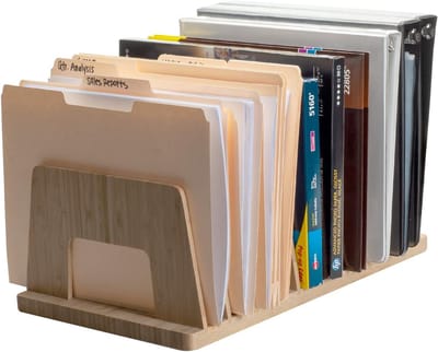 Desktop Organizer - Papier Lade - Thuiskantoor Ordening - 10 Slots - 41.9 x 25.4 x 16.5 cm - Lichtbruin