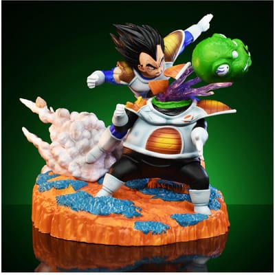 21cm/8.26in Figurine Anime Dragon Ball Z Vegeta vs Guldo Figurine d'Action Statue de la Force Ginyu Modèle de Collection Jouets Cadeau white