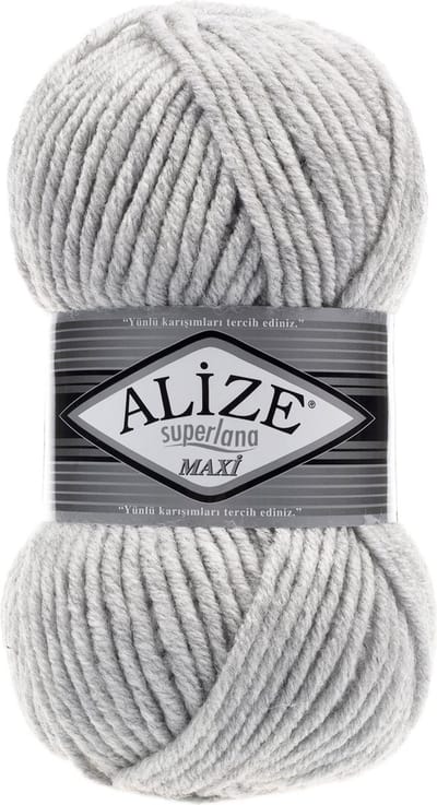 Alize Superlana Maxi 208 Light Grey Melange Pakket 5 Bollen 500 Gram