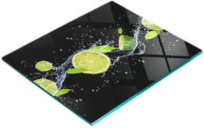 Decoratieve snijplank van gehard glas voor limoenen en water, 60x52 cm