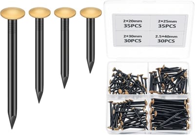 130 Stuks Spijkers voor Betonnen Muren, Set Stalen Spijkers voor Beton, Spijker set, Wandspijkers voor Schilderijen, Assortiment Spijkers voor Baksteen Gips Hout, Stalen Spijkers Set (20/25/30/40mm)