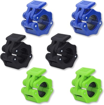 Pack van 6 Dumbbell Sluitingen, 30 mm, Halter Bar, Snelsluiting voor Krachttraining, Gewichtheffen en Fitness Accessoires in Diverse Kleuren
