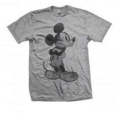 Disney Unisex volwassen Mickey Mouse schets T-shirt (Grijs)