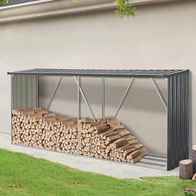 Stalen brandhout rek voor buiten - Houtopslag 352x80x152 cm