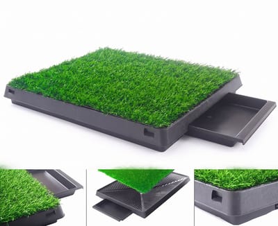 Hondentoilet Kunstgras - Plasmat - Pet Potty - 63x53x7cm - Puppy Pads - Training Pads - Indoor / Outdoor Honden Toilet - Zindelijkheidstraining Hond - IXEN