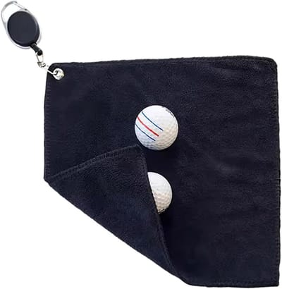 Microvezel Golfhanddoeken - Golfzakhanddoek Gymhanddoek - Clubs Ballen Reinigen - Sneldrogend Super Absorberend - 26 x 26 cm - Zwart
