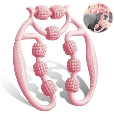 Massageroller voor benen en cellulitis - Handmatige massage rol (roze)