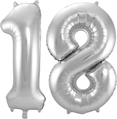 Cijfer Ballonnen Ballon Cijfer 18 Verjaardag Versiering Feest Helium Ballonnen Cijferballon Folieballon Zilver Xl Formaat