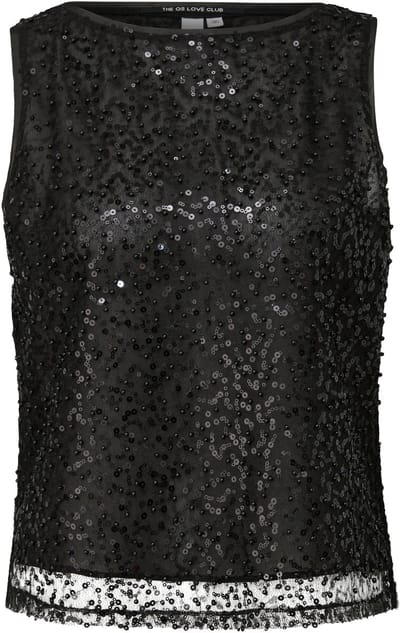 Blouse versierd met parels en pailletten dames QS