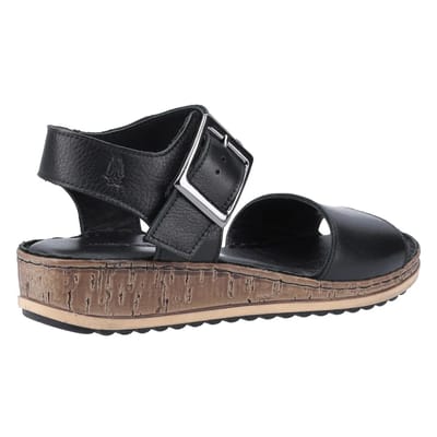Hush Puppies dames/dames Ellie lederen brede sandalen (Zwart)