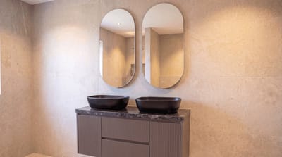 Kraftbad Dortmund - Badmeubel - 120cm - inclusief 2 led spiegels - inclusief 2 waskommen