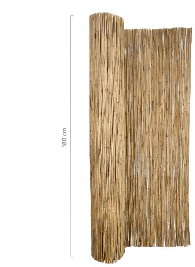 Masters of Bamboo® Rietmat Royal 8-10 mm - 600 x 180 cm - Natuurlijke schutting op rol - Tuinafscheiding van riet