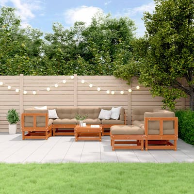 vidaXL - Tuin - loungeset - 33 - st - Wasbruin - Massief - grenenhout