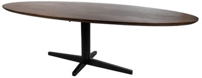 Eettafel Scorpio ovaal zwarte poot Mangohout 220x100 cm - walnoot