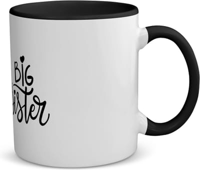 Akyol - big sister koffiemok - theemok - zwart - Zus - oudere zus - cadeau - verjaardag - oudere zus - familie - 350 ML inhoud