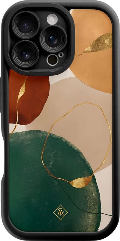 Casimoda® hoesje - Geschikt voor iPhone 16 Pro - Earthy Luxe - Effen telefoonhoesje met lensbescherming - Siliconen/TPU - Backcover - Multi
