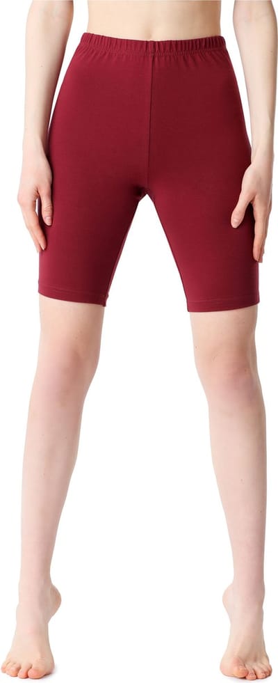 Bellivalini Dames Leggings - Sport - Vrijetijdsbroek - Korte - Katoen - Wijnrood - M - BLV-BLV50-200-LE