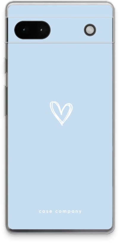 Case Company® - Hoesje geschikt voor Google Pixel 6a hoesje - Klein Hart Blauw - Soft Cover Telefoonhoesje - Bescherming aan alle Kanten en Schermrand