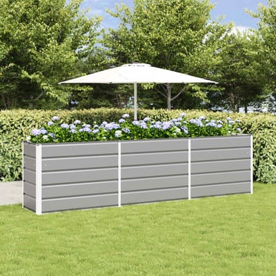 vidaXL - Plantenbak - Lichtgrijs - 290 - x - 50 - x - 75 - cm - Gegevens - staal