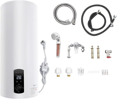Elektrische Boiler - Warmwater Opslag - Direct Warm Water - Ruimtebesparend Wandmodel - 60 Liter Capaciteit - Wit