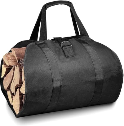 Duurzame Canvas Houtzak voor Open Haard - Waterdichte Transporttas voor Brandhout, 98 × 45 cm