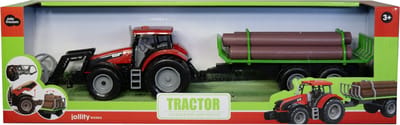 JollyVrooom - Tractor - Aanhanger - Voertuig - Boomstammen - Vervoeren - Boer - Landbouw - Boerderij - Rijden