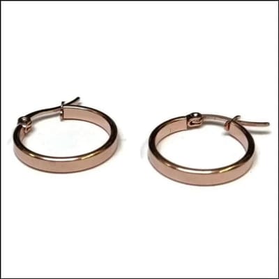 Aramat Jewels | Oorringen | RVS Gladde Oorringen - Strakke Hoepel Oorbellen | 20mm / Rosékleurig | |3,5mm | Staal | Volwassenen | Verkleurd niet