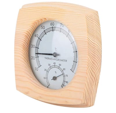 Dailygoods- Thermohygrometer Houten - Digitale Thermometer - Vochtigheidsmeter - Sauna/Humidity Meter - Robuust/Schokbestendig - Nauwkeurige Weergave - Saunatimer