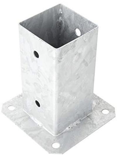 Post Paalvoet Ankerbeugel voor Beton en Hekken - Geschroefd, Roestwerend, 100 x 100 mm