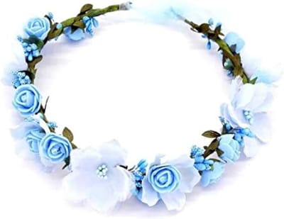 Flower wreath hair, floral wreath hair accessories wedding bride hair accessories flower headband pink for beach - ShopVlot