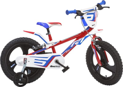 Dino R1 - Kinderfiets 14 Inch - van 3-5 Jaar - met Zijwieltjes - Jongensfiets Rood