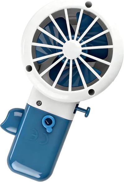 Waterpistool met Ventilator - Waterspeelgoed Zomer - Buiten Spelen - Dubbele Functie Spray - 13.5 cm - Blauw
