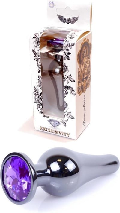 Butt plug - Anaal plug- Jawellery Dark Silver BUTT PLUG- Paars