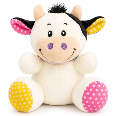 Topknuffels® Koe Zittend Pluche Knuffel Dier 16 cm - Speelgoed Knuffels voor Kinderen Jongens Meisjes - Knuffeldieren - Animal Plush Toy