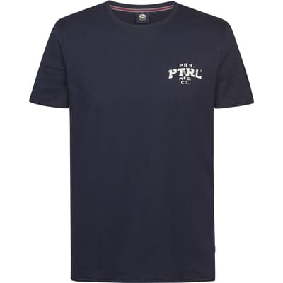 Petrol Industries - Heren Jersey T-shirt met print Oro - Blauw - Maat S