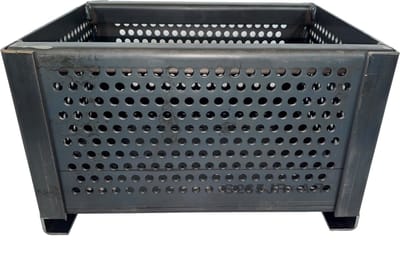 Pelletkorf 2.0 - Medium - 3 mm dik Hoogwaardig Staal - Bespaar op uw gasrekening - Incl brandrooster - Houtpellets in haard - Houtkachel - Pelletmand