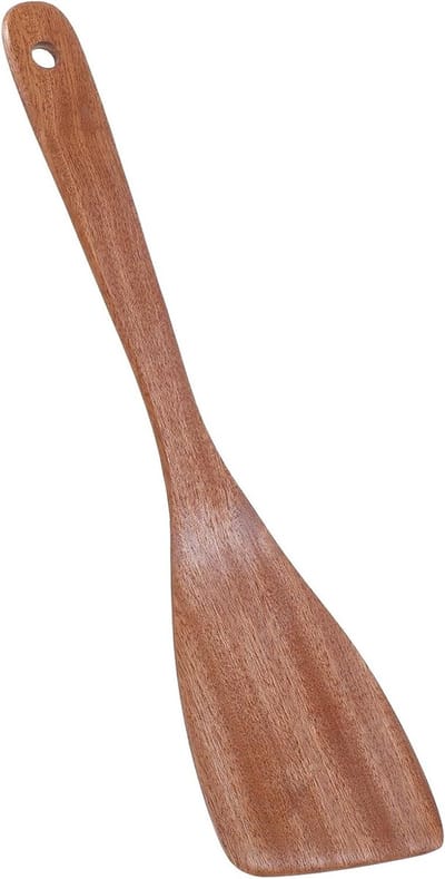Houten spatula van 33 cm, lange houten schraper voor pannen, ideaal voor koken, roeren en serveren van voedsel