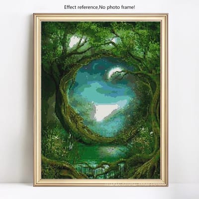 5D DIY diamant schilderij grote boom oude man kunst volledige dille ronde strass 20X30CM black