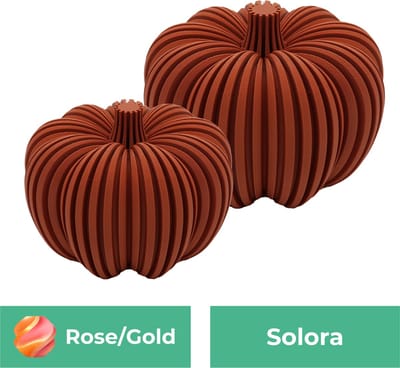 Solora pompoen beeld set – Decoratief beeld - Roze / Goud - 3d geprinte beeld – Herfst woondecoratie - 10CM & 12.5CM
