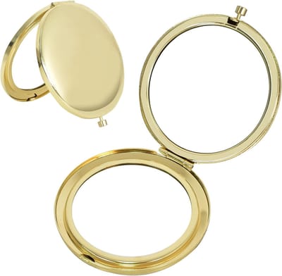 SnelShoppen - 7cm Compact Spiegel, Mini Ronde Make-up Spiegel Vouwbaar & Handheld 2-Zijdig 1x/2x Vergroting, Kleine Draagbare Handspiegel voor Vrouwen
