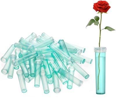 aladdien - 100 stuks bloemen waterbuizen - doorzichtige plastic waterflesjes - met rubberen deksels - ideaal voor bloemen - 2,8 inch - perfect voor ..