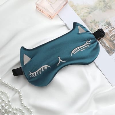 Zijdeachtige Slapemaskers voor Dames en Meisjes met Dierenprint - Ideaal voor Slaap, Reizen en Ontspanning (Groen)