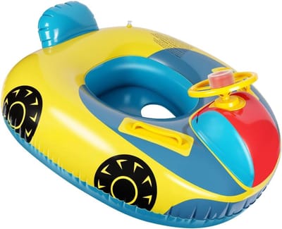 Opblaasbare babyzwemvlotter, babyzwemring, zwemband voor baby's, autostuurwiel, voor leeftijd 1-6 jaar, peuters