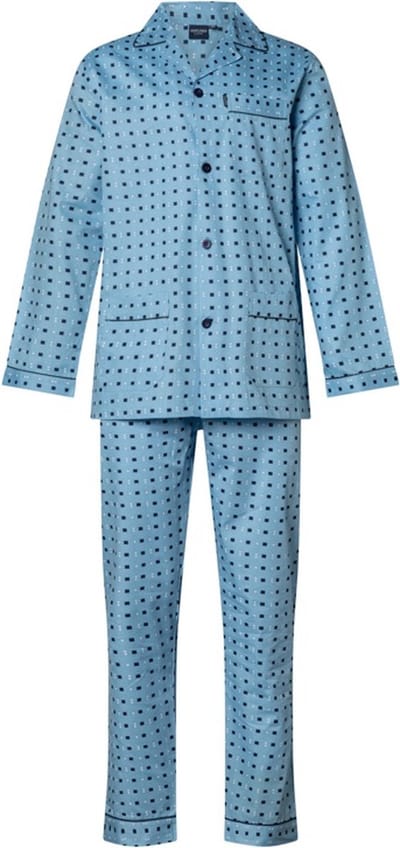 Gentlemen - klassieke heren pyjama 9427 met doorknoop - 100% katoen - blue - maat 48