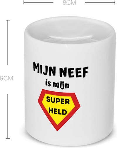Akyol - mijn neef is mijn superheld Spaarpot - Neef - super held - verjaardag - cadeautje voor neef - neef artikelen - kado - geschenk - 350 ML inhoud