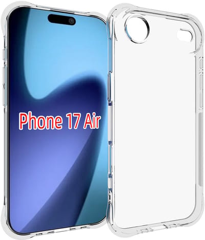 MobyDefend Hoesje - Geschikt voor iPhone Air - Transparante Shockproof TPU Backcover - Verstevigde Hoeken - Volledig Doorzichtig