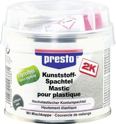 3x Presto DIY Kunststoffspachtel schwarz 250 g