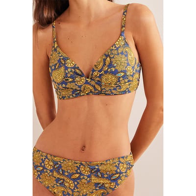 Boden Capri Cup-size Bikini Top Harvest Gold, Paisley Terrace Maat: 36DD | Bikini's Outlet | Dames | Blauw